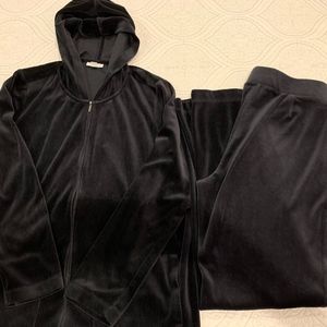 J. Jill Pure Jill Black Velour Track Suit Size L